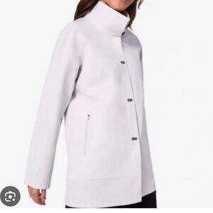 FIGS Coro Cream Waterproof Button-Front Rain Coat